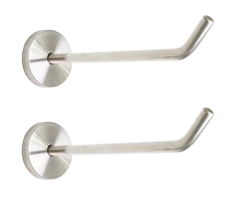 NELXULAS Brushed Stainless Steel Single Heavy Duty Long Coat Hook Robe Hanger Wall Mount Hook, Fit for Kitchen,Bedroom,Living Room, Bathroom,Closets and Garage Storage (5-4/5", 2 PCS) - Image 1